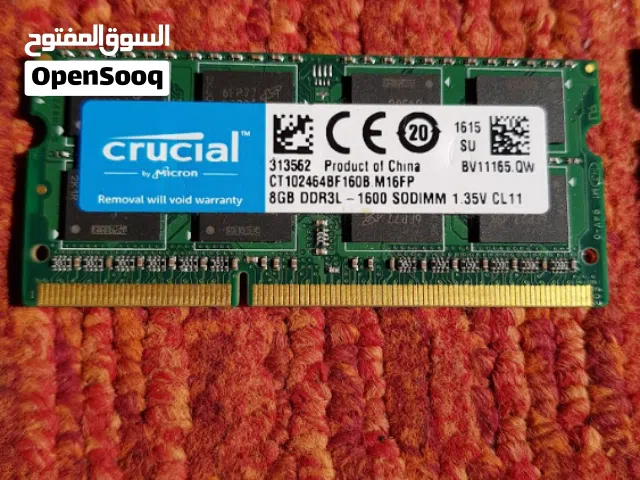 8 GB DDR3 1600Mhz Crucial Laptop Ram