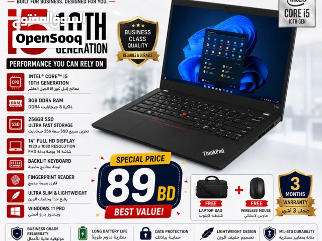 Lenovo ThinkPad T14s i5 10th Gen 8 GB RAM 256 GB SSD 89 BD ONLY