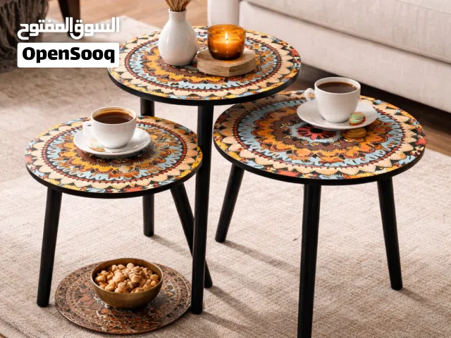طقم طاولات مزخرفه 3 قطع بتصميم انيق