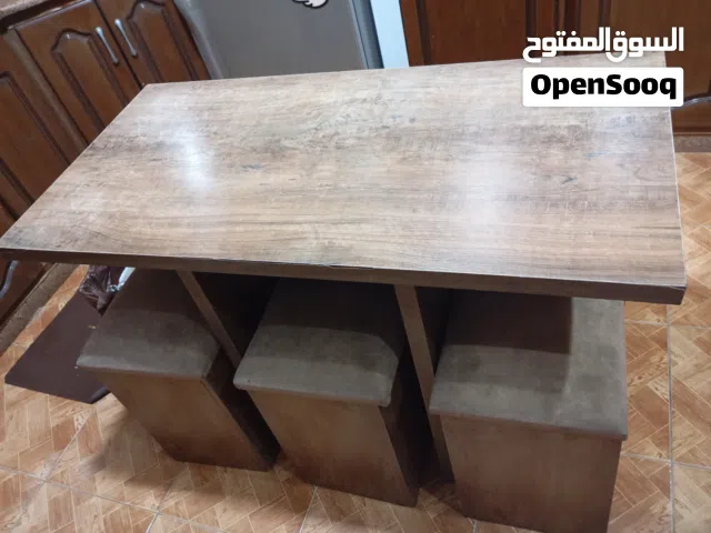 طاوله سفره خشب ثقيل مع 6 كراسي