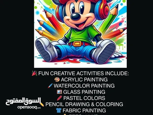 ART CLASS FUN CREATIVE ACTIVITIES INCLUDE: ACRYLIC PAINTING WATERCOLOR PAINTING GLASS PAINTING