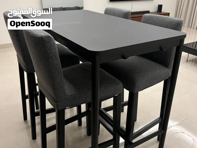 IKEA TOMMARYD Bar Table + 4 BERGMUND Bar Stools – Medium Grey