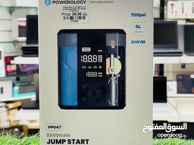 POWEROLOGY 8800MAH JUMP START AIR COMPRESSOR PP047 BLACK PPBCHA47-TP