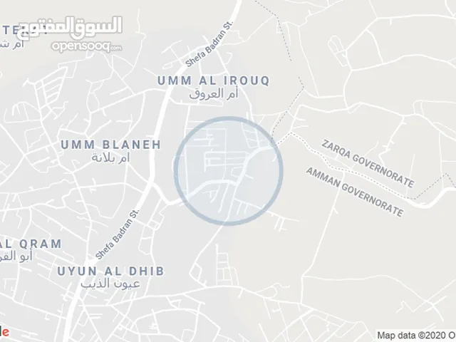 أرض 512م للبيع في شفا بدران أم العروق إسكان المهندسين شارعين