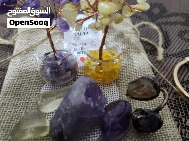 سوار سترين وأماتيست طبيعي شجرة صغيرة حجر السترين والأماتيست خاتم نحاس سترين وأماتيست