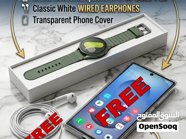 Samsung galaxy watch 7 and free smartphone with in built pen,earphones and phone cover with box free