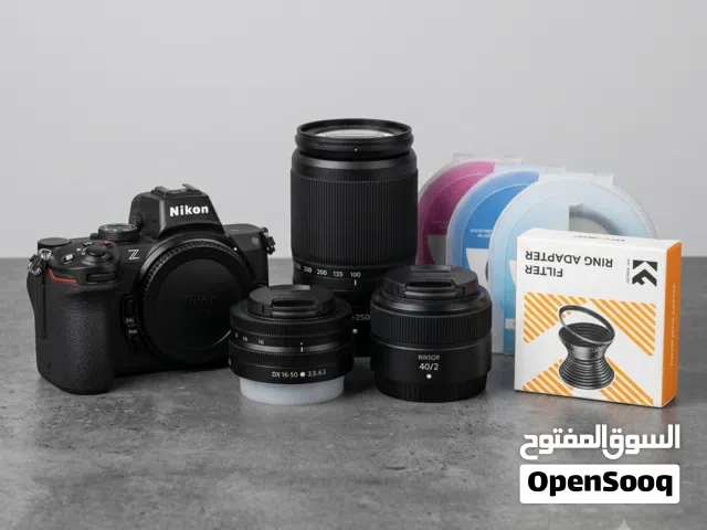 كاميرا نيكون ميرورليس Nikon Z 50ii مع عدسات 16-50mm و 40mm و 50-250mm + فلاتر