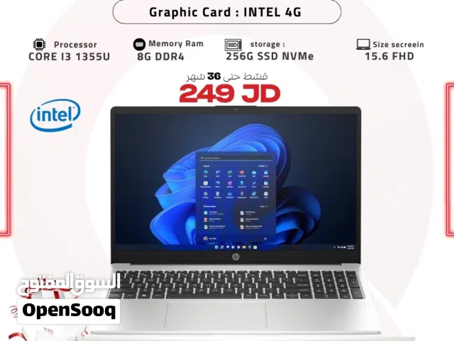لابتوب اتش بي كور اي 3 جيل 13 Laptop HP core i3 13th 8Ram 256G بافضل الاسعار