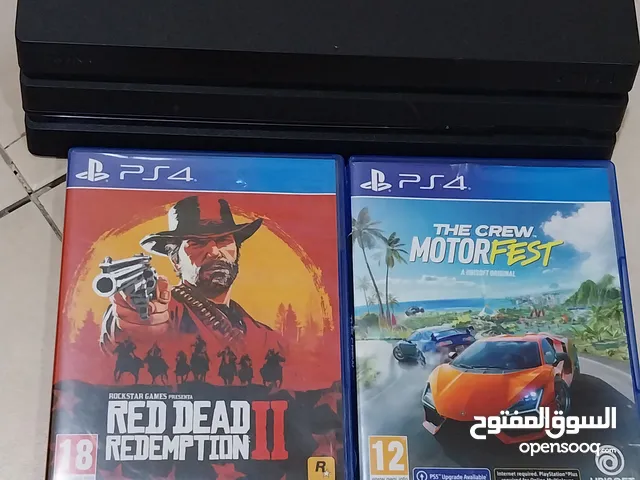 ps4 pro مع شريط RED DEAD 2 و THE CREW MOTORFEST