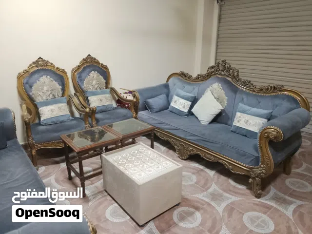 طقم كراسي بحاله ممتازه خشب اصلي ثقيل clean sofa set original heavy wood
