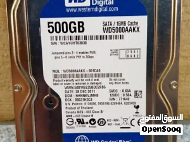 للبيع هارد أو البدل WD Blue 500GB: هارد "ويسترن ديجيتال مع 2 gbرام كمبيوتر بسعر مغري بحالته الوكاله
