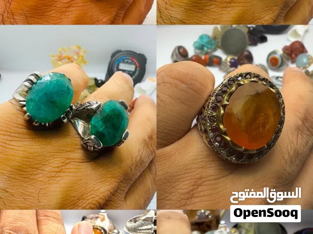 خواتم احجار كريمه وفضه اصليه
