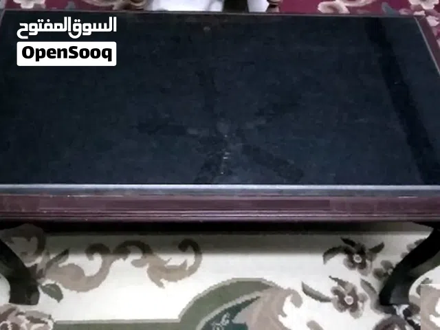 ترابيزة انتريه خشب زان ورخام اخضر مستورد