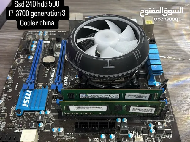 I7-3700 جيل 3 Ram16 ddr3 مذر بورد msi Z77MA-G45 Ssd240+500 hdd gb مبرد صيني الوصف