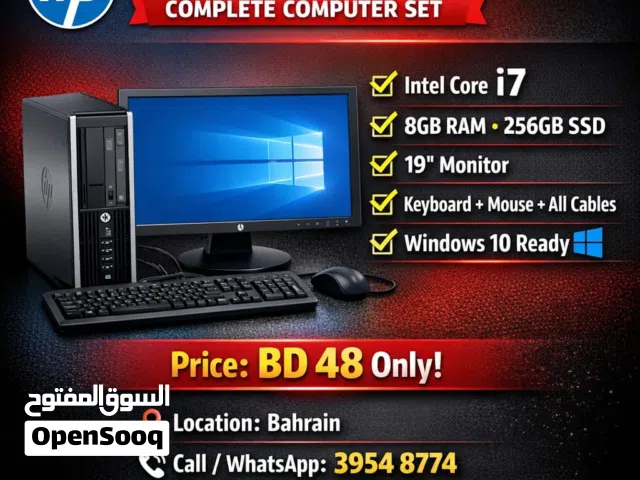 "HP i7 Desktop Combo – 8GB RAM, 256GB SSD, Ideal for Home & Office"