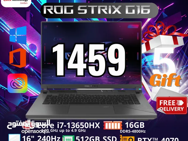 laptop ASus Rog Strix G16 Ci7-13HX  لابتوب اسوس روغ استريكس كور اي 7 الجيل الثالث عشر