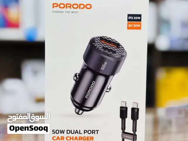 شاحن سيارة PORODO 50w Dual port Car Charger