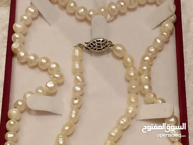 Rare Natural Pearl Necklace – 80 Sea Pearls from Kuwait, Hand-Strung on Silk with Silver Clasp