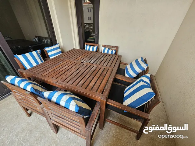 Ikea Outdoor table with 8 chairs, very limited usage, almost brand new, 1300AED.