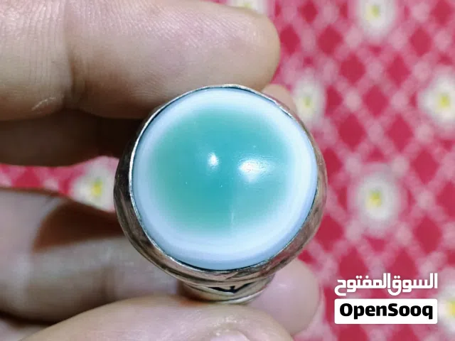 خاتم جزع اخضر مشگول صياغه يدويه جميل جدا