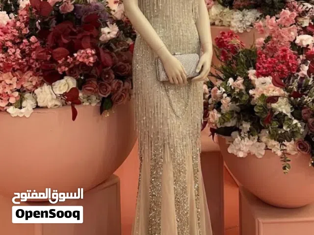 فستان شك خرز فخم مع هدب