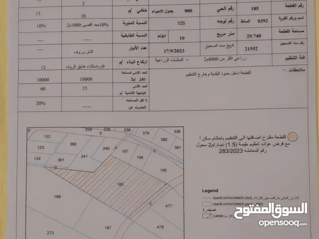 ارض زراعية في السلط للبيع مطلة على الغرب والبحر الميت