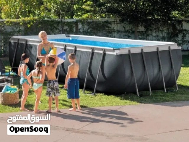 بركة سباحة انتكس مقاس 5.5 متر مع سلم وفلتر رملي وغطا حمايه  ارتفاع البركة 1.32 متر 1250 دينار
