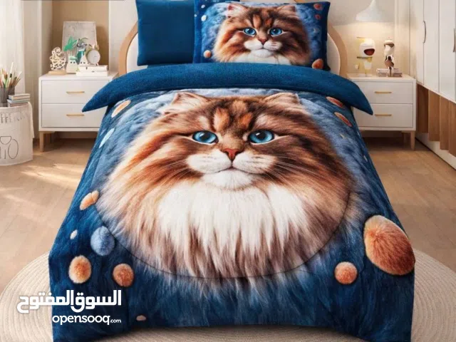 لحاف نفر فرو مصورcat    4 قطع