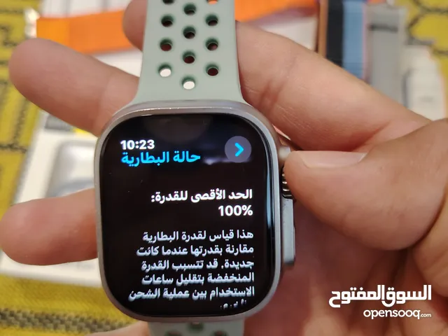ساعه ابل الترا الجيل الاول بطاريه 100جديده استعمال قليل كامل ملحقات بالضافه 4سير جديد مخمل السعر575