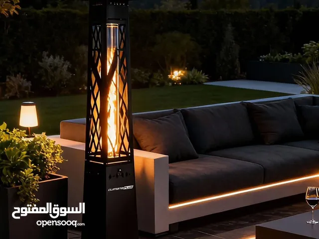 Black Patio Heater Obelisk Style with Free Cover