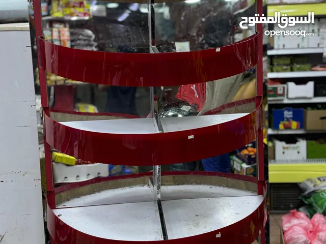 supermarket display rack with mirror and light