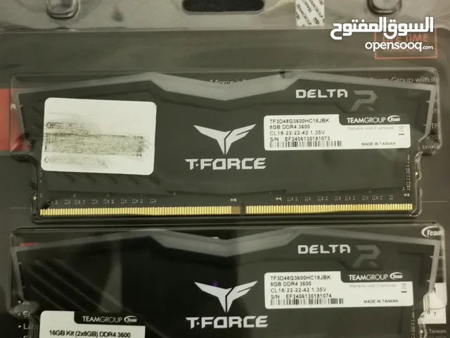 للبيع رامات T-Force Delta RGB DDR4 3600MHz - 16GB (2x8GB)