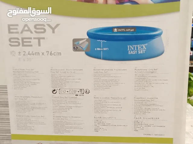 بركه و منفاخ شحن سباحه جديده 2.44 متر intex