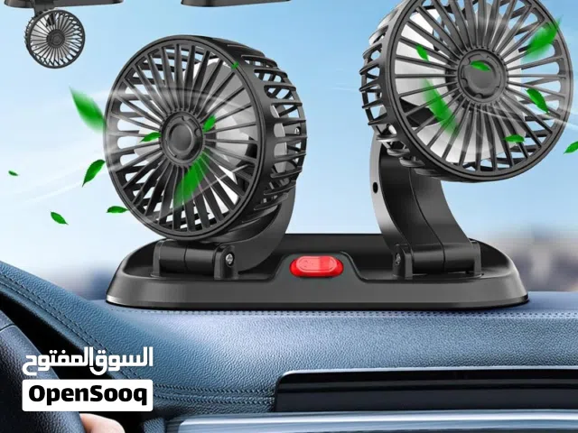 مروحه مزدوجه للسياره تعمل على الولاعه 12 فولت التفاف 4 اتجاهات 360 درجه مروحة مراوح