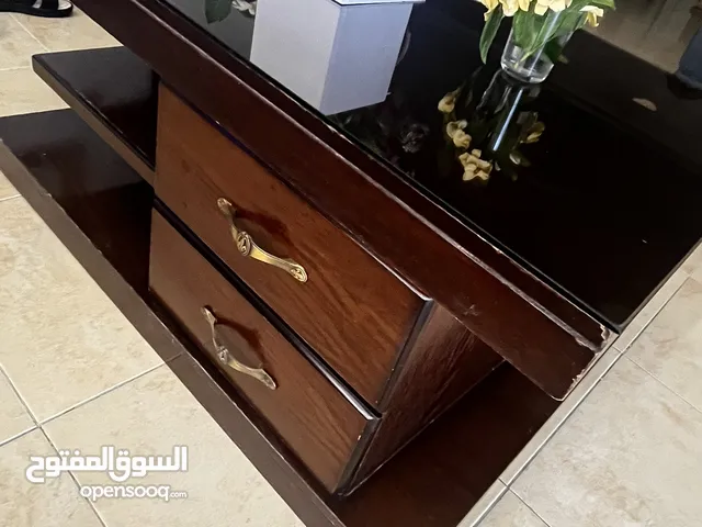 طاولة جلوس خشب سويد مع ازاز