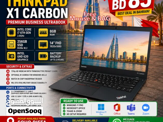 Lenovo X1 carbon i7 8GB  256GB 85BD Only with Free Mouse & Bag