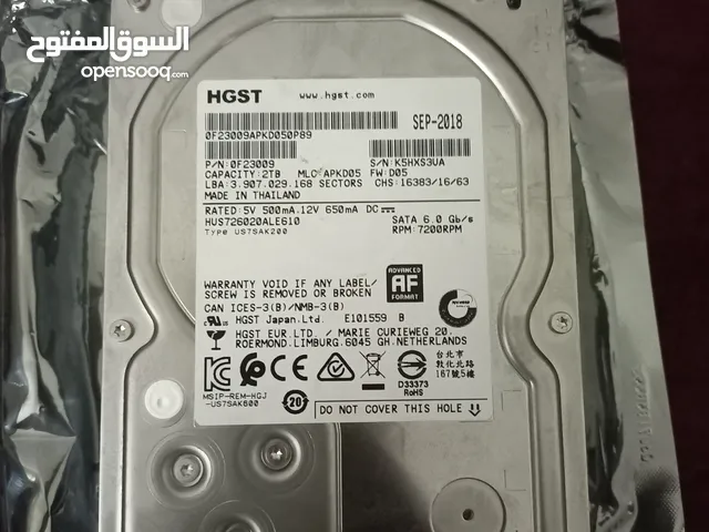 هاىديسك داخلي HGST 2TB مستعمل بحالة ممتازة
