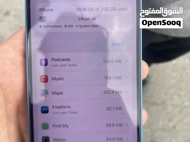 ايفون 13مستعمل وكاله مساحه 256