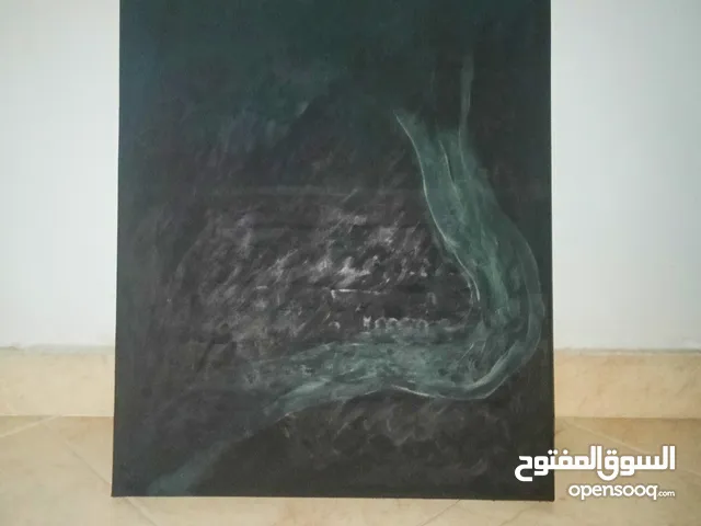لوحة "العبور "فنية أصلية للفنانة التشكيلية خلود الكبيري , 40×50 أوان مائية على قماش ، تعبيري تجريدي