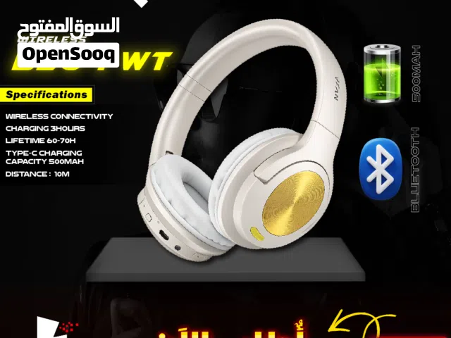 سماعات جديدة براند فيفان تصميم مريح VFAN Wireless BE04 ANC White Elegent Design Headset