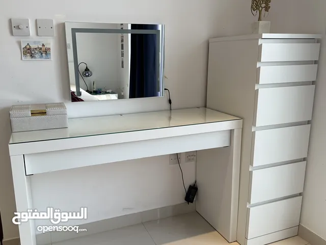 Drawer. Dresser. Chair. mirror with light