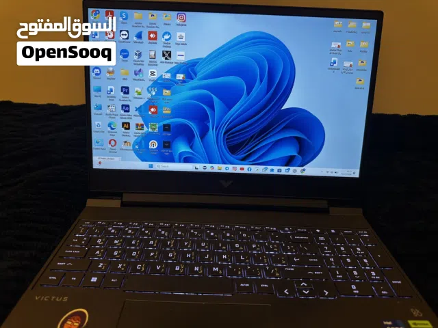 HP Victus 15 * i7-13620H * RTX 3050 6GB * RAM 16GB * SSD تقريبًا 512GB نظيف جدا واستعمال خفيف