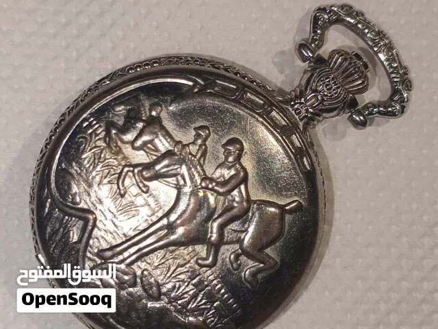 ساعة جيب قطعة تذكارية محفور بدقة عاليه مع صورت معمر القذافي