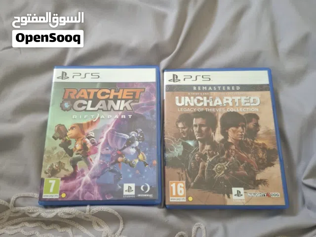 أشرطة لعبة انشارتد 4 ريميك سوني 5 نضيف جدآ جدآ ممتاز كا الجديد وRATCHET CLANK RIFT APART ستخدام واحد
