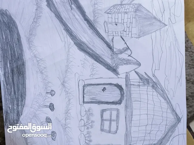 رسمة ريف عادية بالرصاص