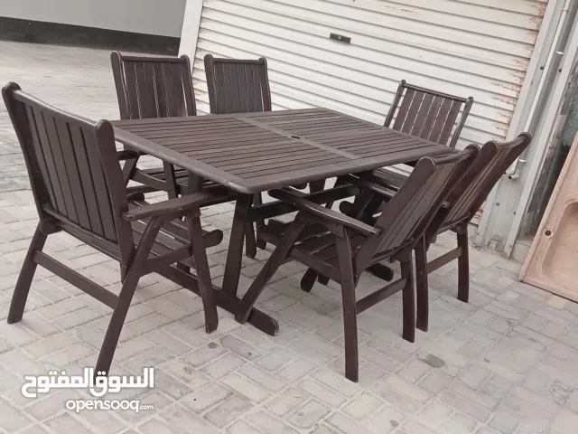طاولةخارجيةحق6كراسي حق حديقةخشب نظيف كوالتي