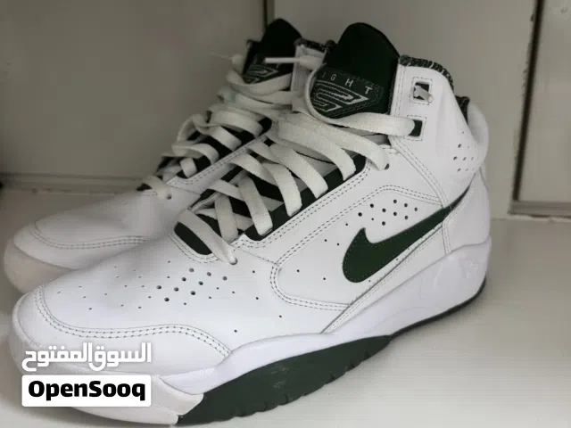 Men’s Nike Air Flight Lite Mid White Gorge Green Athletic Basketball Sneakers