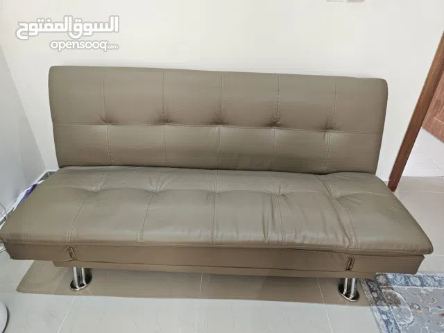 sofa bed-brown color lather