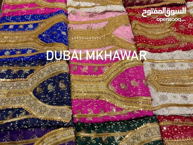 مخاوير عمانية شيفون مطرز ترتر فخامة