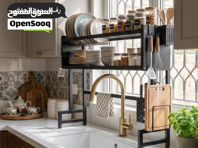 رف صحون معدني متعدد الوظائف مقاوم للصدء والتآكل